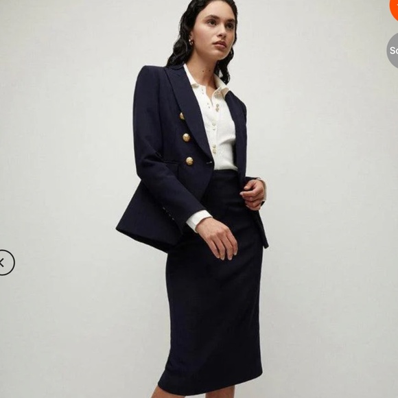 Veronica Beard Holmes Pencil Skirt Size 10 Navy - Picture 5 of 6